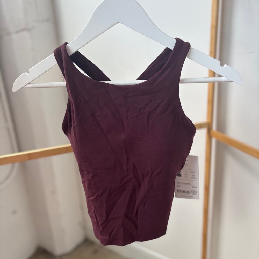 NWT Athleta Purpose Crop Bra D-DD in Spiced Cabernet